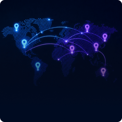 Connected world map visualization